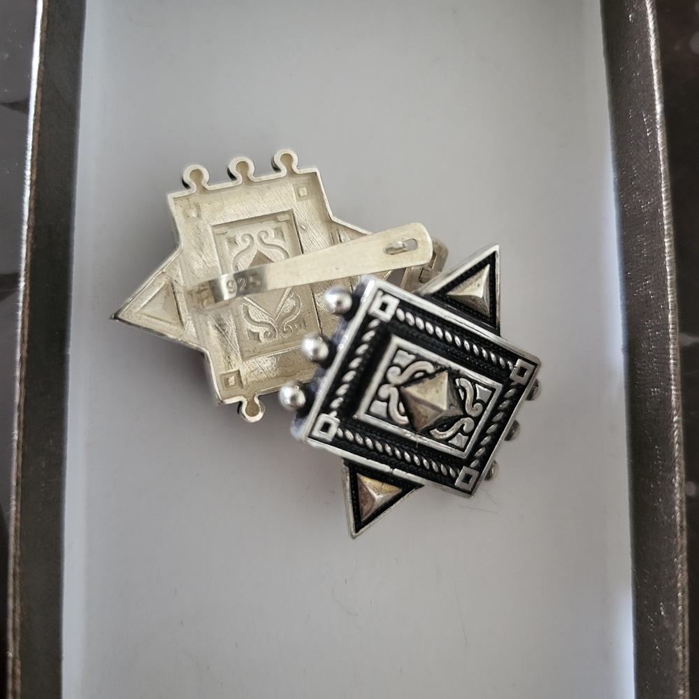 Silver Geometric Earrings